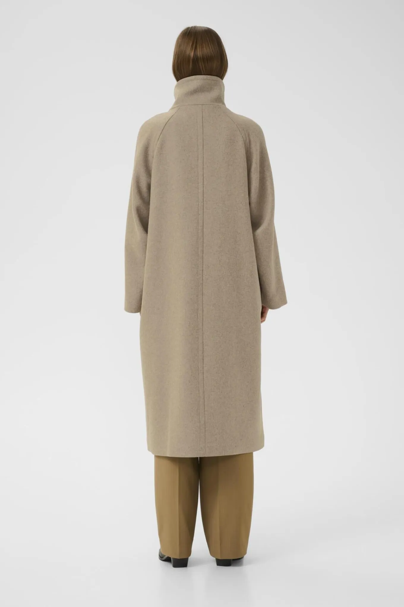 ThoraIW Collar Coat R Sandy Grey Melange 30111083