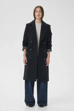 ThoraIW Lapel Coat R Marine Blue 30110808