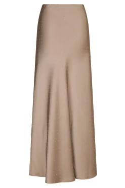 Viso Heavy Sateen Bedaz Skirt DARK TAUPE 166890