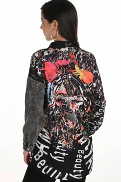WOVEN BLOUSE Black/Earth 253749
